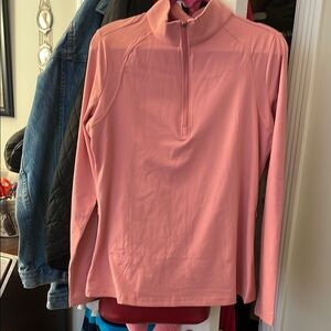Elegant Pink Long Sleeve athletic Women's Top